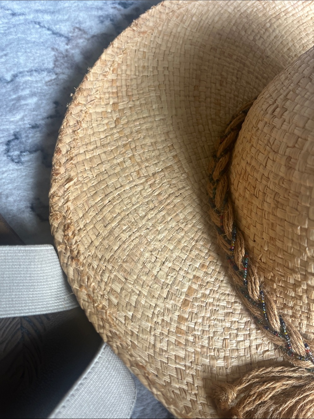 Women's Natural Straw Sun Hat with Braided Tie - Picture 5 of 6